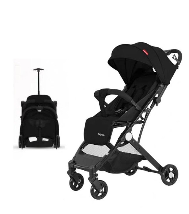 Carucior sport copii, pliere compacta pentru avion, cu sistem troller, C8 negru