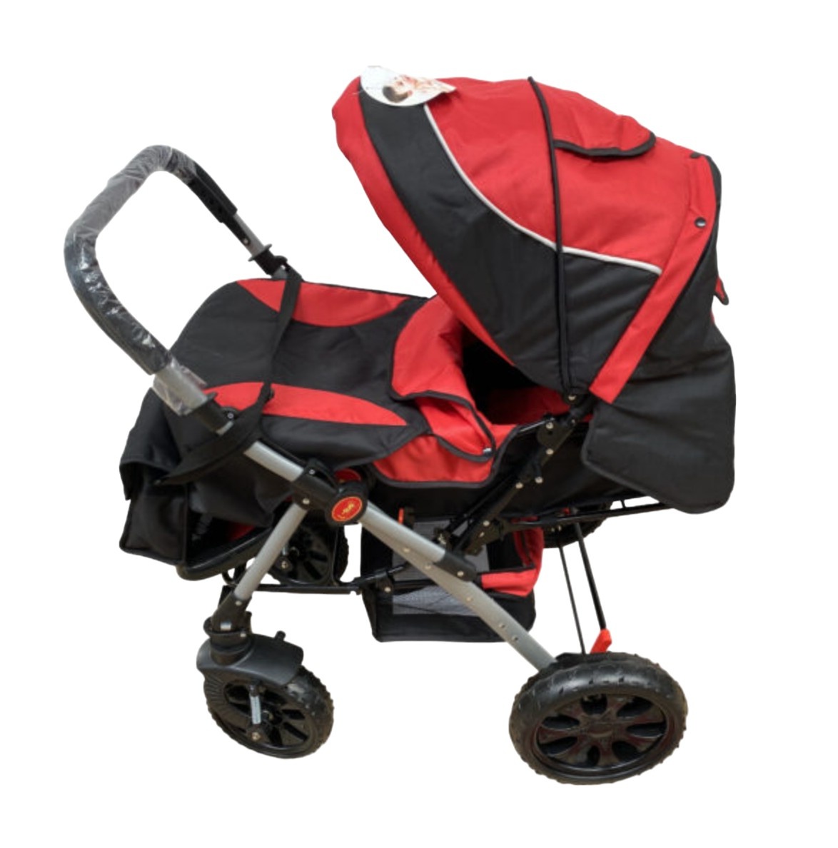 Carucior sport cu maner reversibil, pliabil, suspensii, Q7 Rosu - Negru - 2 | YEO