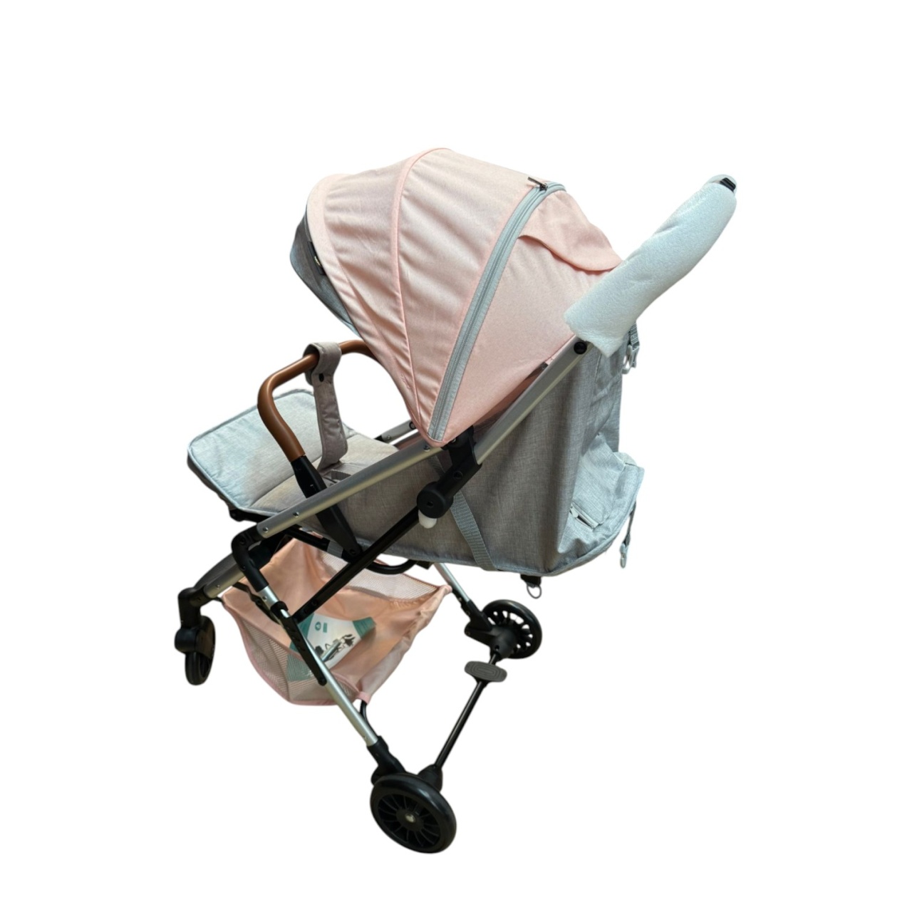 Carucior sport, cu suspensii, pliabil si troler, 309 Roz cu gri - 3 | YEO