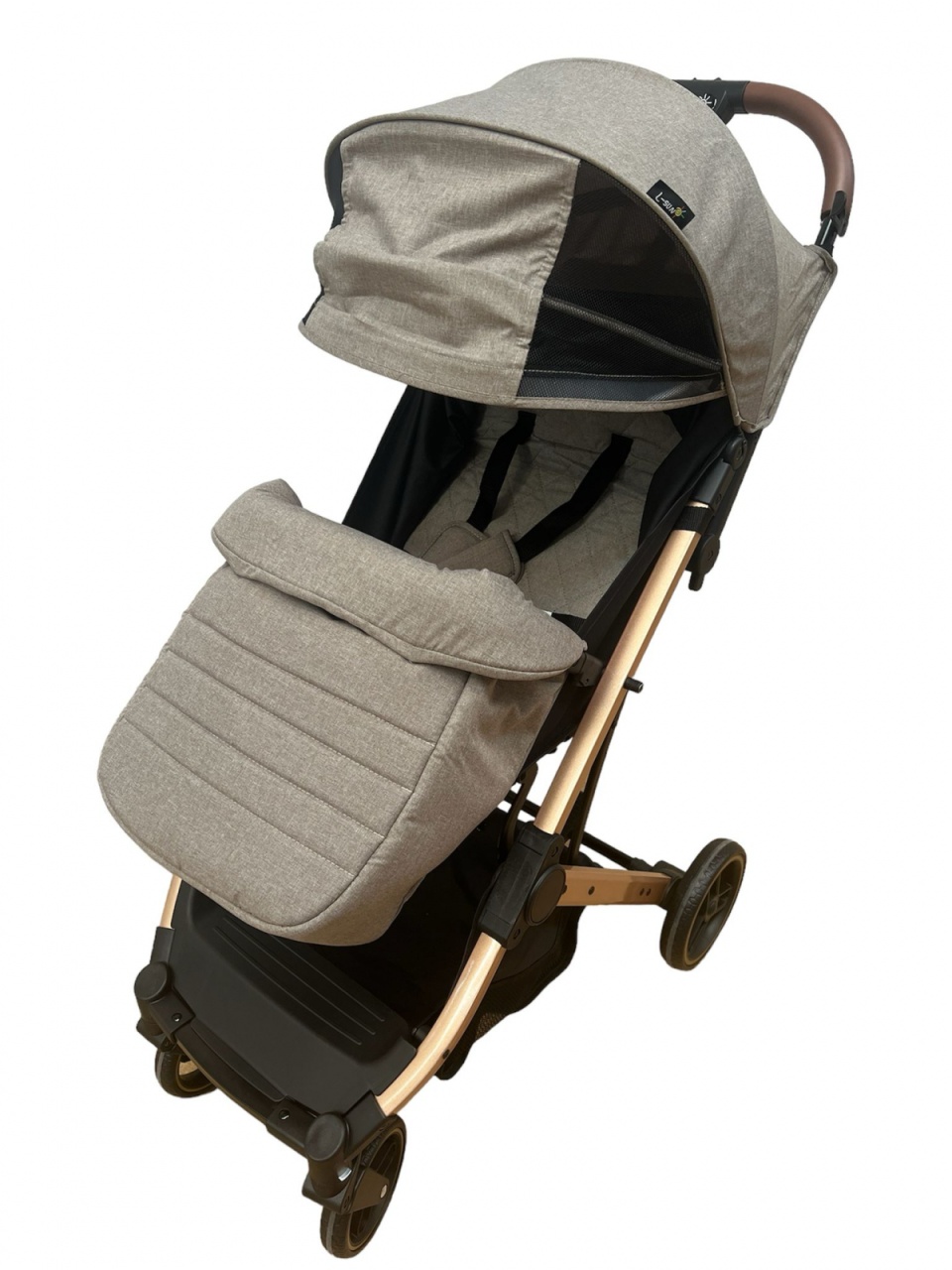 Carucior sport pliabil, tip troller, cu suspensii si husa picioare, C9 crem