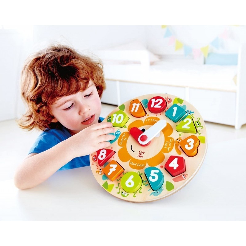 Ceas Jumbo cu incastru de forme geometrice, din lemn - 1 | YEO