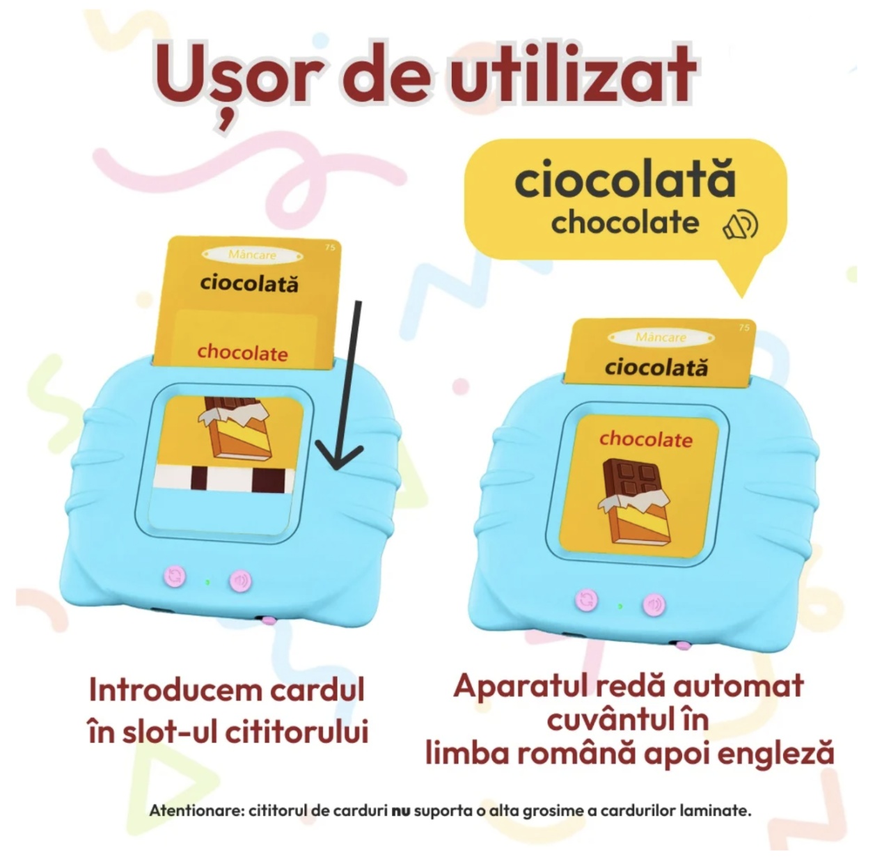 Cititor de carduri educativ – limba romana si engleza – 448 cuvinte, Albastru - 2 | YEO