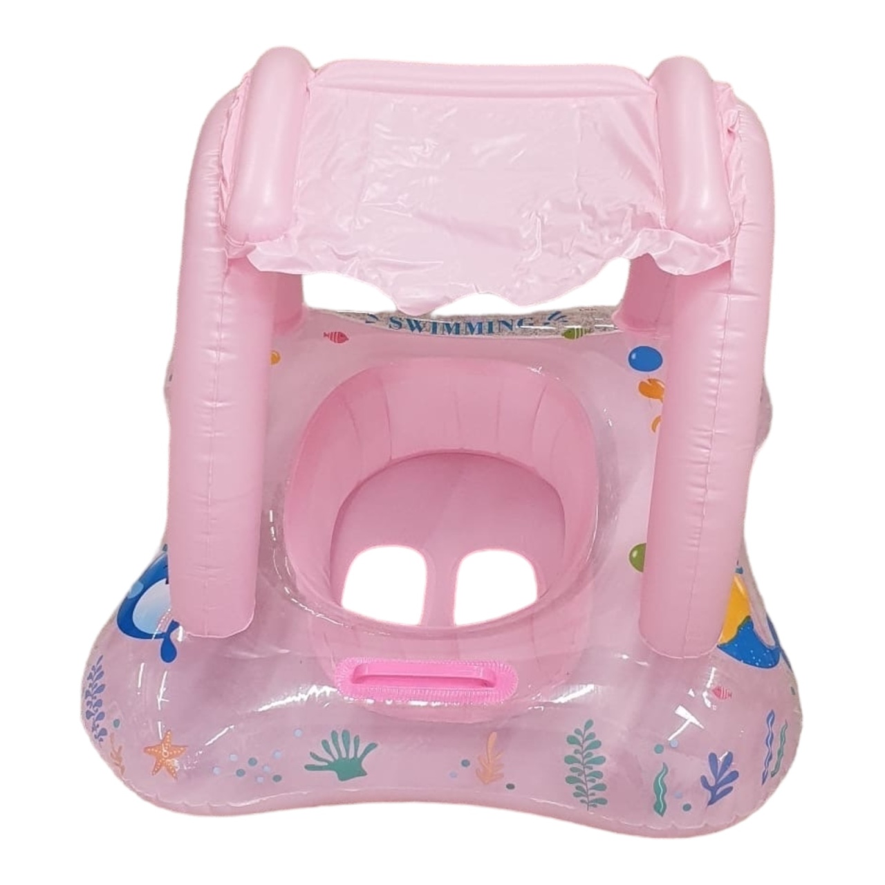 Colac pentru copii cu chilotel si parasolar, Pink Ocean - 3 | YEO