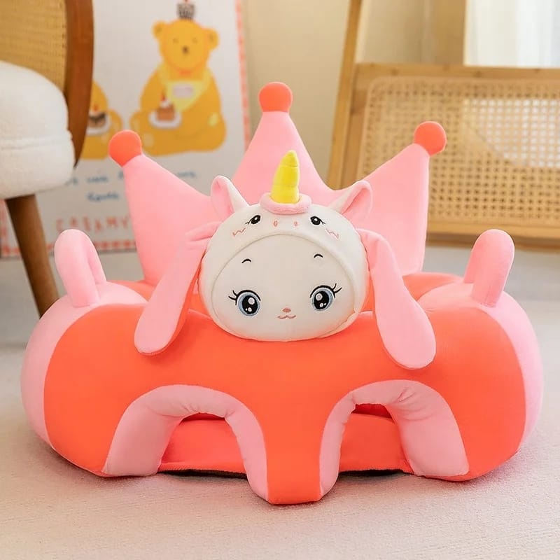 Fotoliu bebe cu spatar si suport de picioare Royal Crown Baby Unicorn roz - 1 | YEO