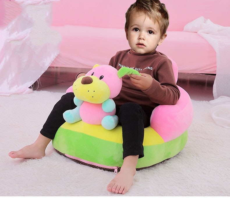 Fotoliu maxi bebe din plus cu spatar - Catelus, roz - 1 | YEO
