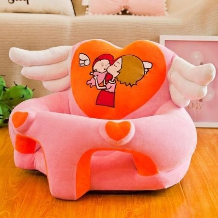 Fotoliu pentru bebe din plus cu spatar si suport de picioare - Ingeras roz - 1 | YEO