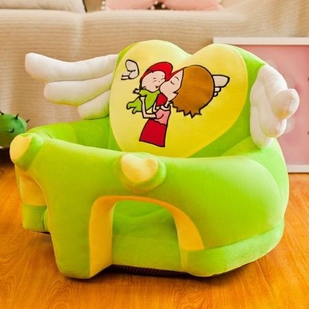 Fotoliu pentru bebe din plus cu spatar si suport de picioare - Ingeras verde - 3 | YEO