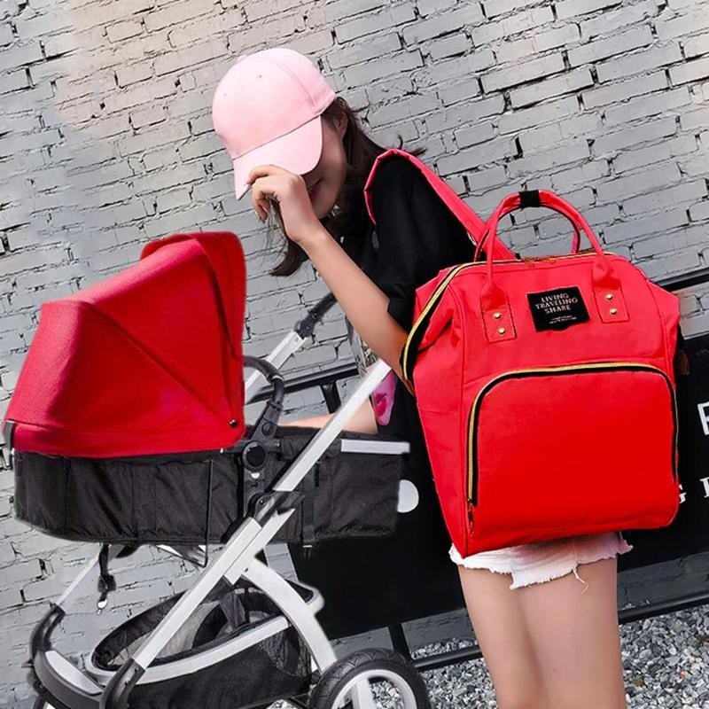 Geanta rucsac Living Share pentru mamicile de bebelusi, rosu - 2 | YEO