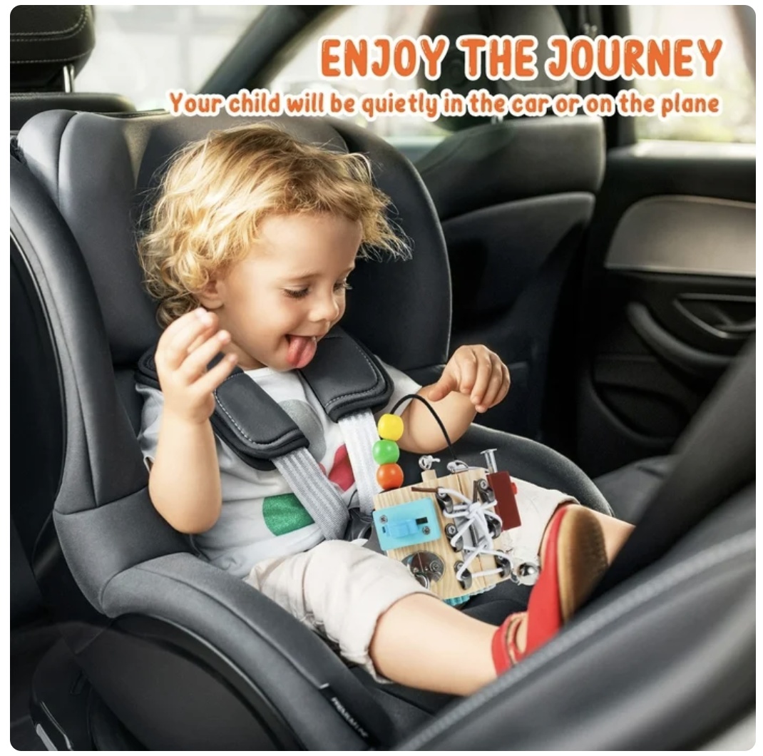 Joc Cub Busy Board cu 14 activitati, multifunctional, din lemn - 3 | YEO