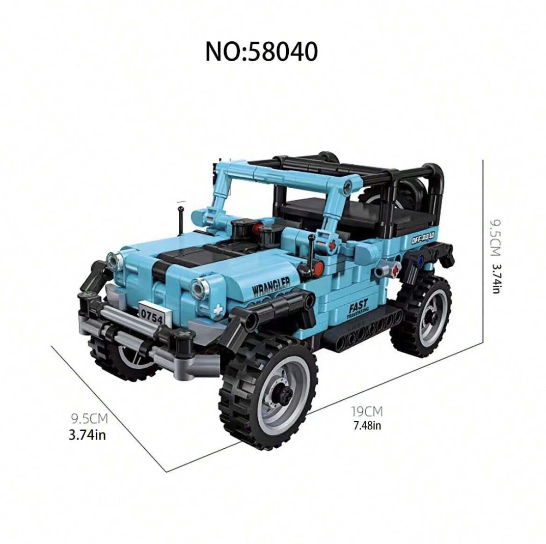 Joc de constructie Masina de offroad albastra 58040, 391 piese - 2 | YEO