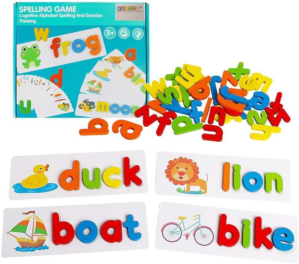 Joc din lemn Frog, Invata alfabetul si limba engleza, 80 piese