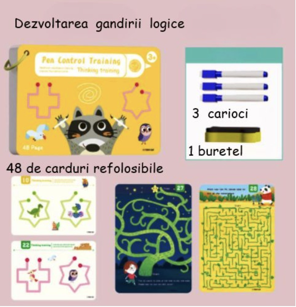 Joc Montessori – Carduri reutilizabile Scrie si sterge - 1 | YEO