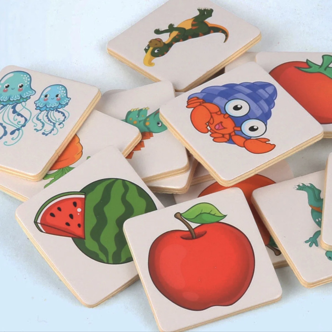 Jocul Umbrelor Puzzle de asociere educativ - Shadow Pairing, din lemn - 2 | YEO