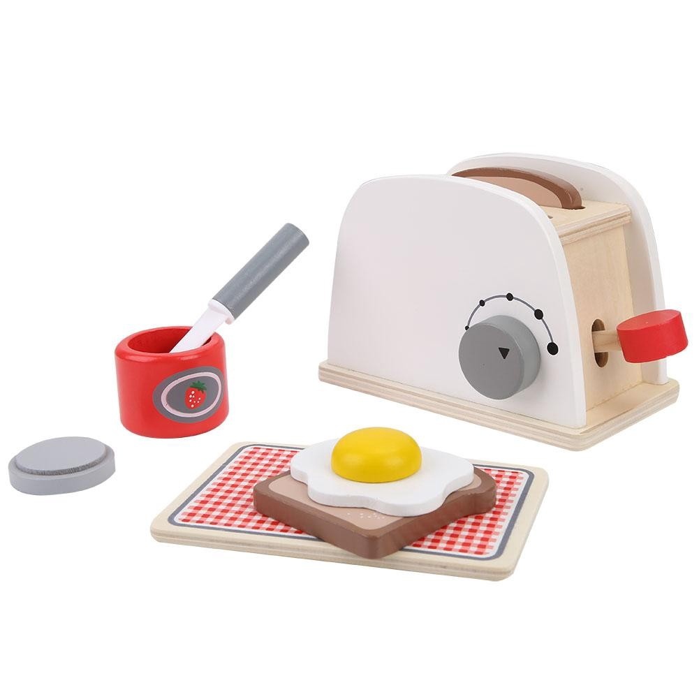 Jucarie din lemn Toaster, prajitor de paine, alb - 1 | YEO