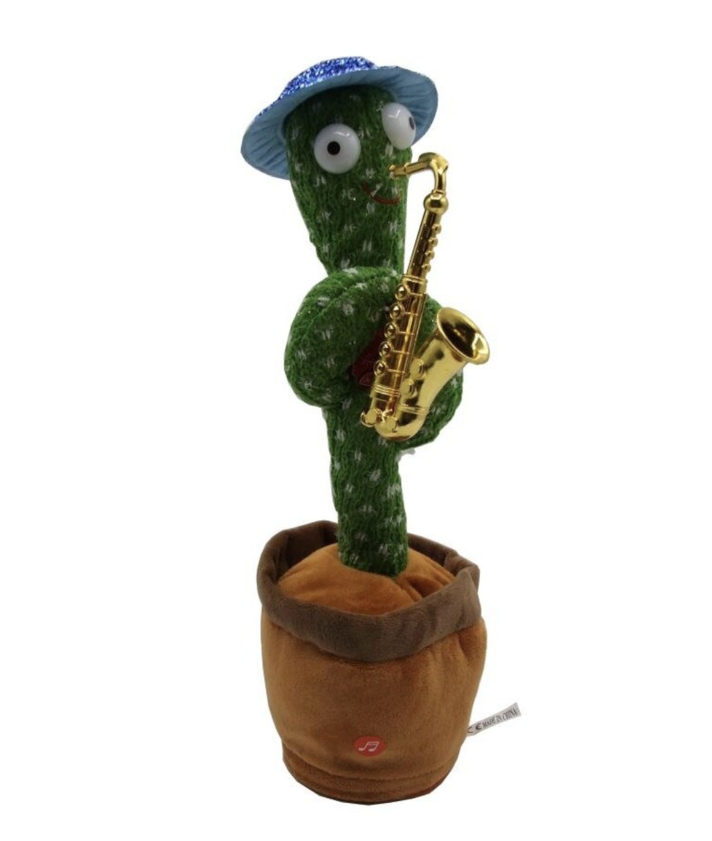 Jucarie interactiva Cactusul dansator cu trompeta - danseaza, canta, imita, repeta din material textil - 3 | YEO