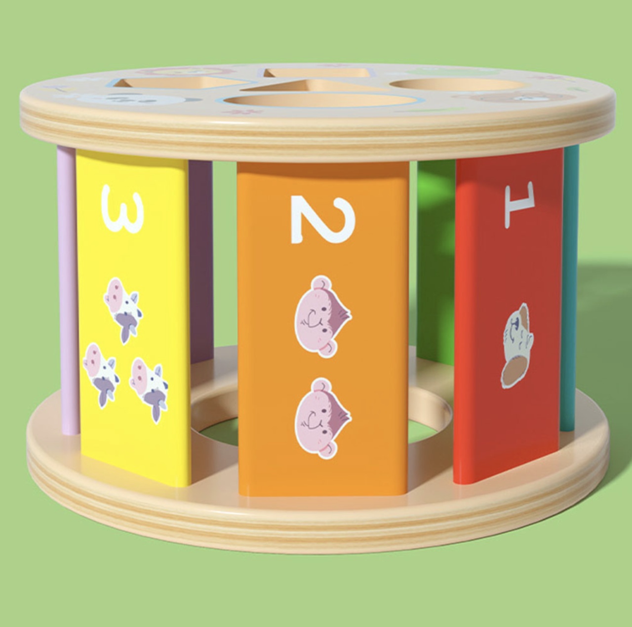 Jucarie Montessori de tras, cu sortator de forme, Crocodil, din lemn - 1 | YEO