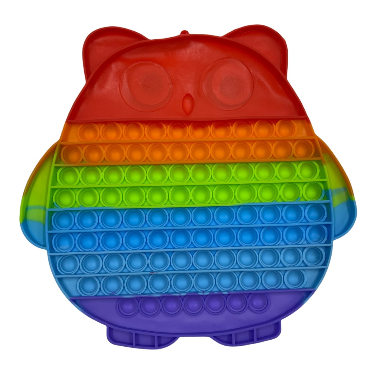 Jucarie POP IT!, GIGANT antistres, din silicon, BUFNITA cu ochi Rainbow, 29 cm - 2 | YEO