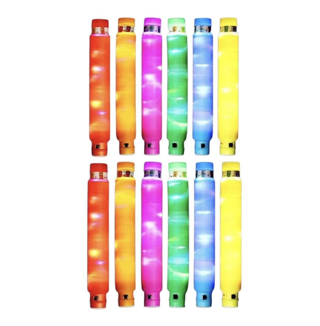 Jucarie senzoriala, antistres, Pop Tubes cu lumini LED