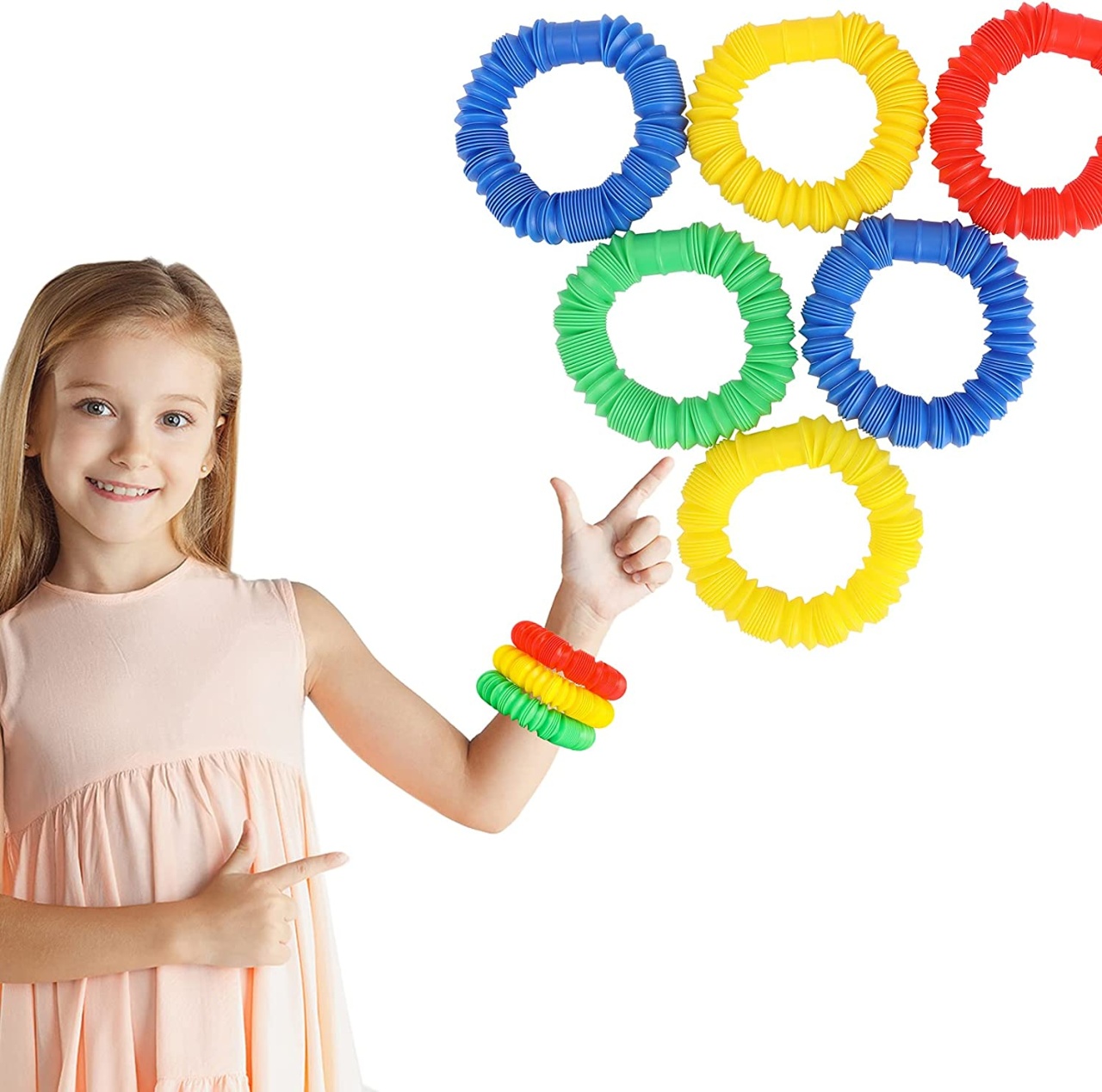 Jucarie senzoriala, antistres, Pop Tubes Mari, 3 cm grosime - 2 | YEO