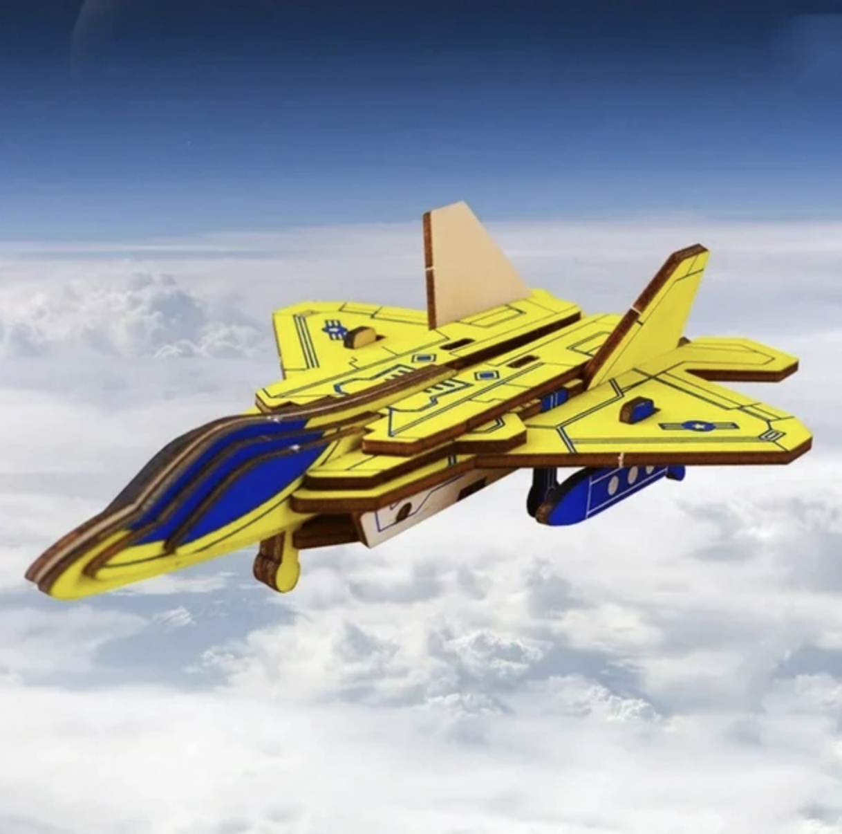 Macheta 3D din lemn Avion de lupta, 23 piese - 1 | YEO