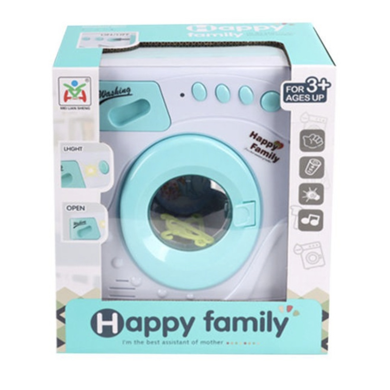 Masina de spalat cu sunete si lumini Happy Family, vernil - 3 | YEO