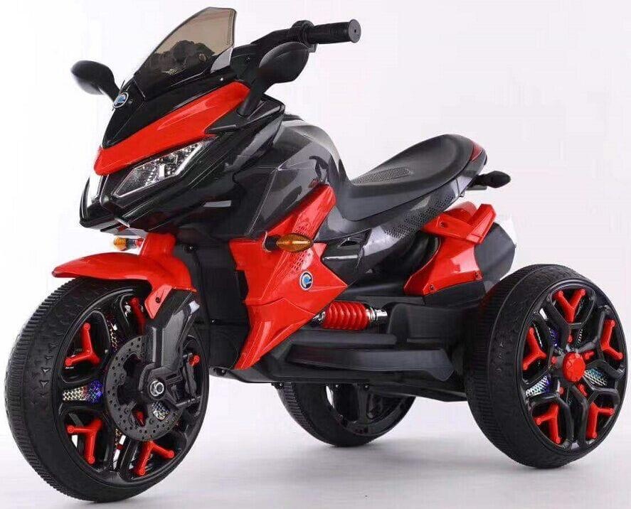 Motocicleta electrica pentru copii, doua motoare, acumulator 12V, cu muzica si lumini, 8008 rosu - 3 | YEO