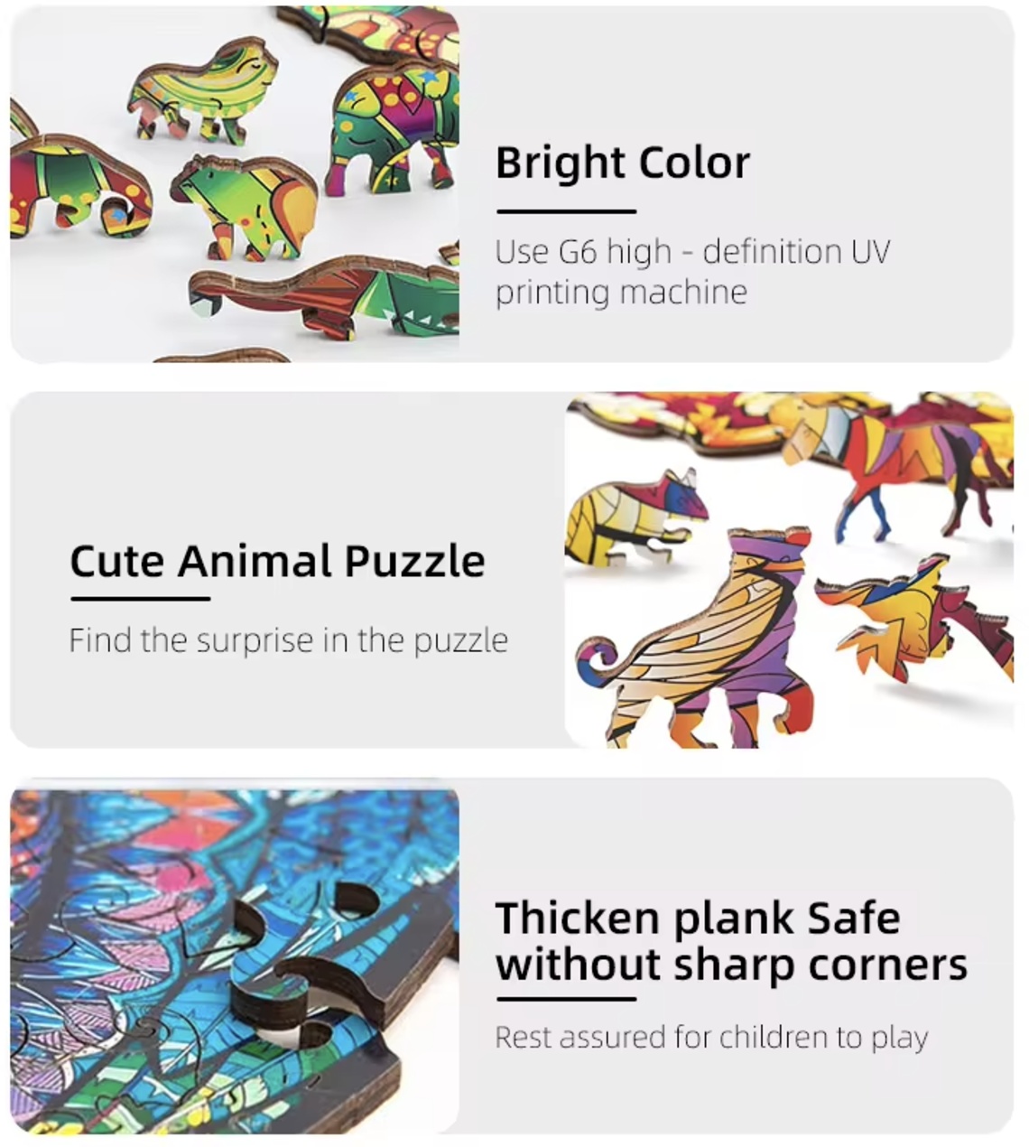 Puzzle din lemn tip mandala, Unicorn, 220 piese, 30 cm - 2 | YEO