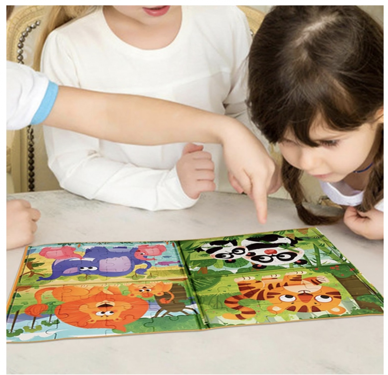 Set 4 puzzle-uri magnetice din lemn – animale salbatice, Montessori - 3 | YEO