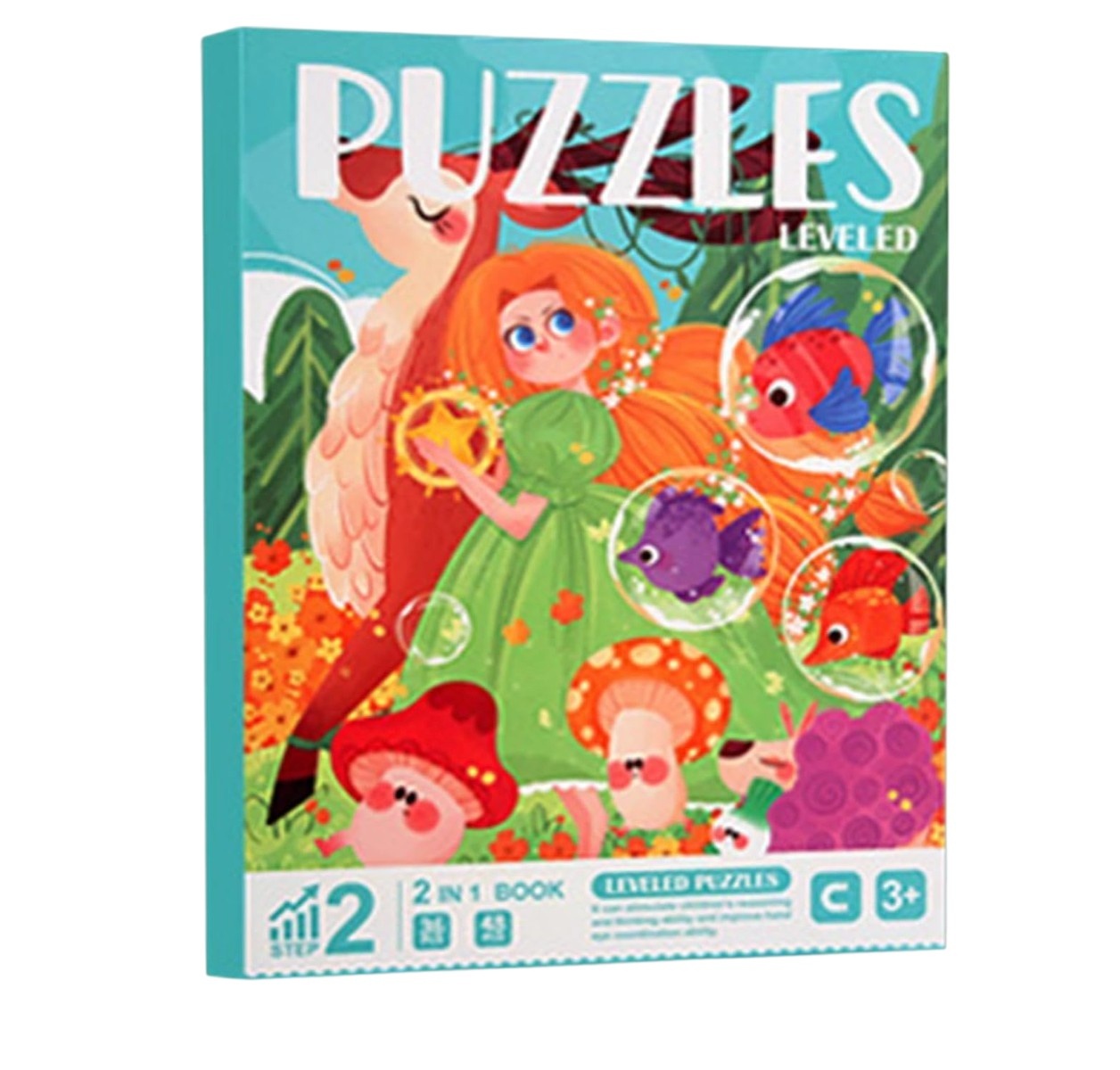 Set 4 puzzle-uri magnetice din lemn – Printesa Elfica, Montessori