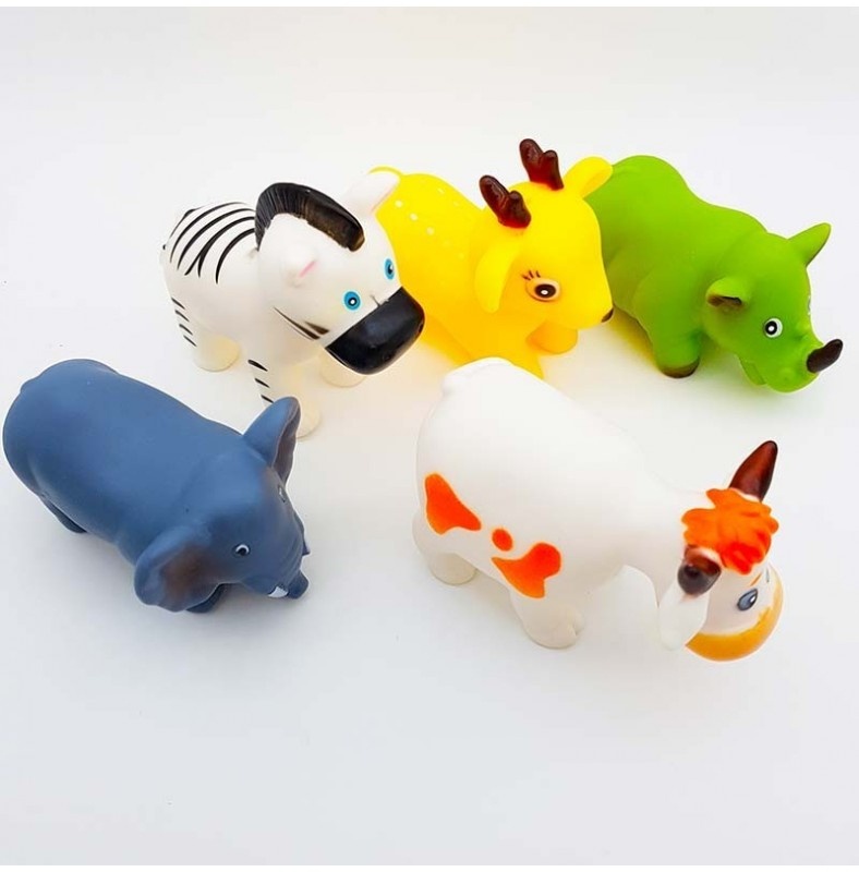 Set 5 jucarii de baie, animale exotice, din cauciuc - 3 | YEO