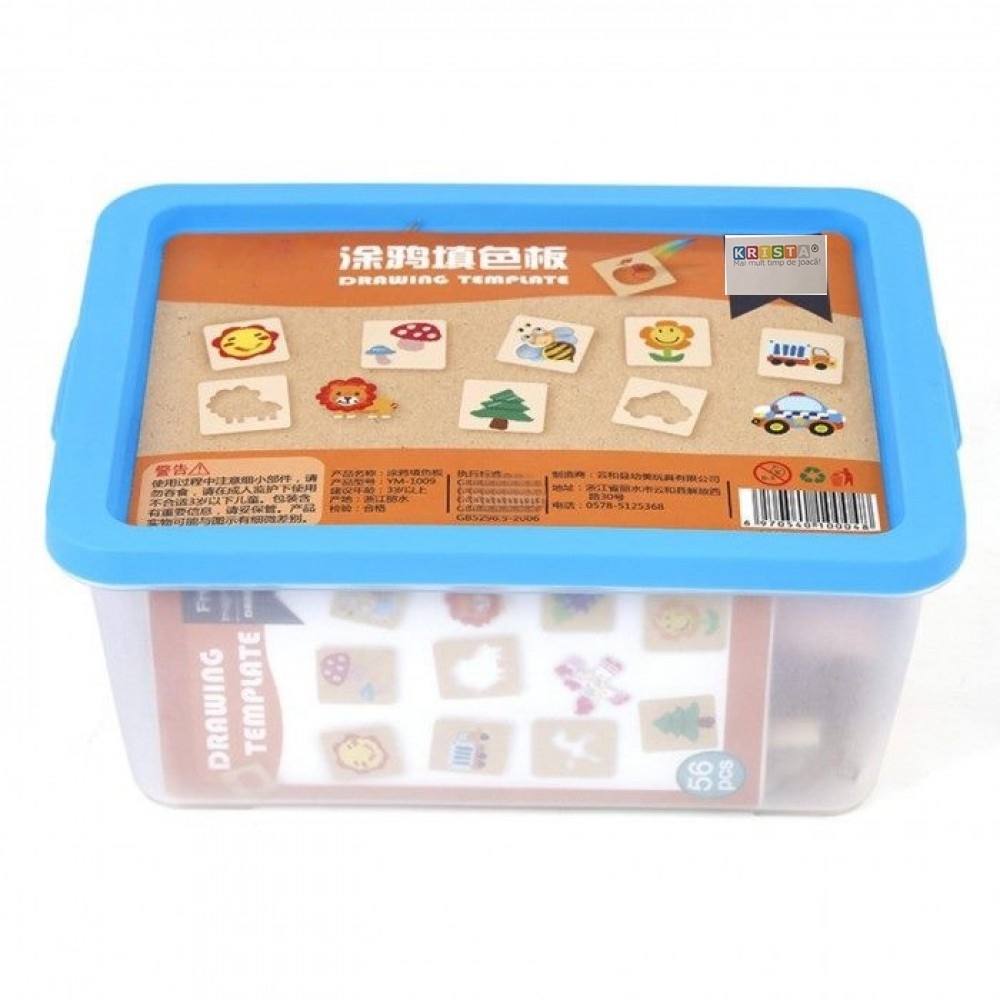 Set 56 sabloane din lemn cu accesorii pentru desen - 2 | YEO