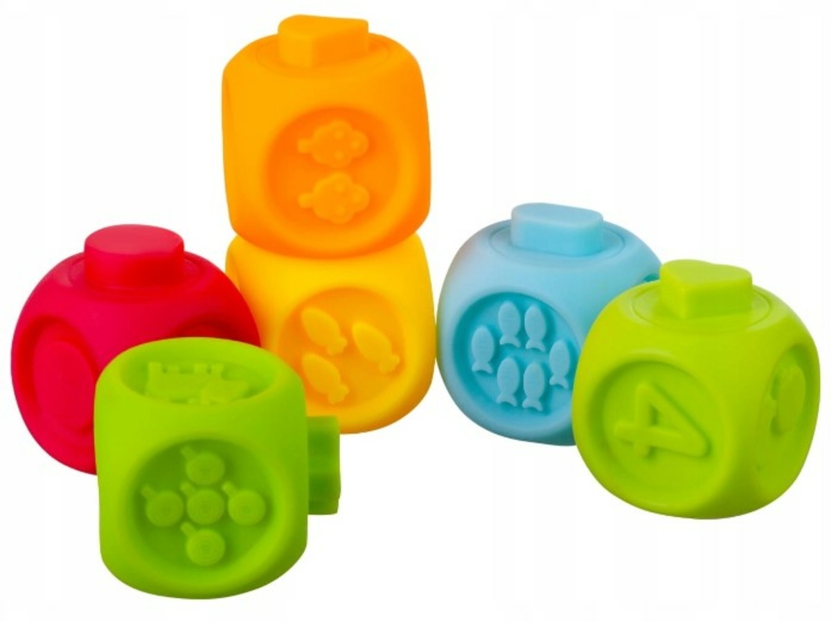 Set 6 cuburi cuplabile, cu cifre, pentru dentitie sau baita - 2 | YEO