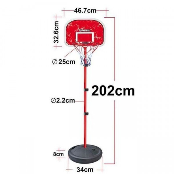Set minge si cos de baschet cu inaltime reglabila 202 cm - 2 | YEO
