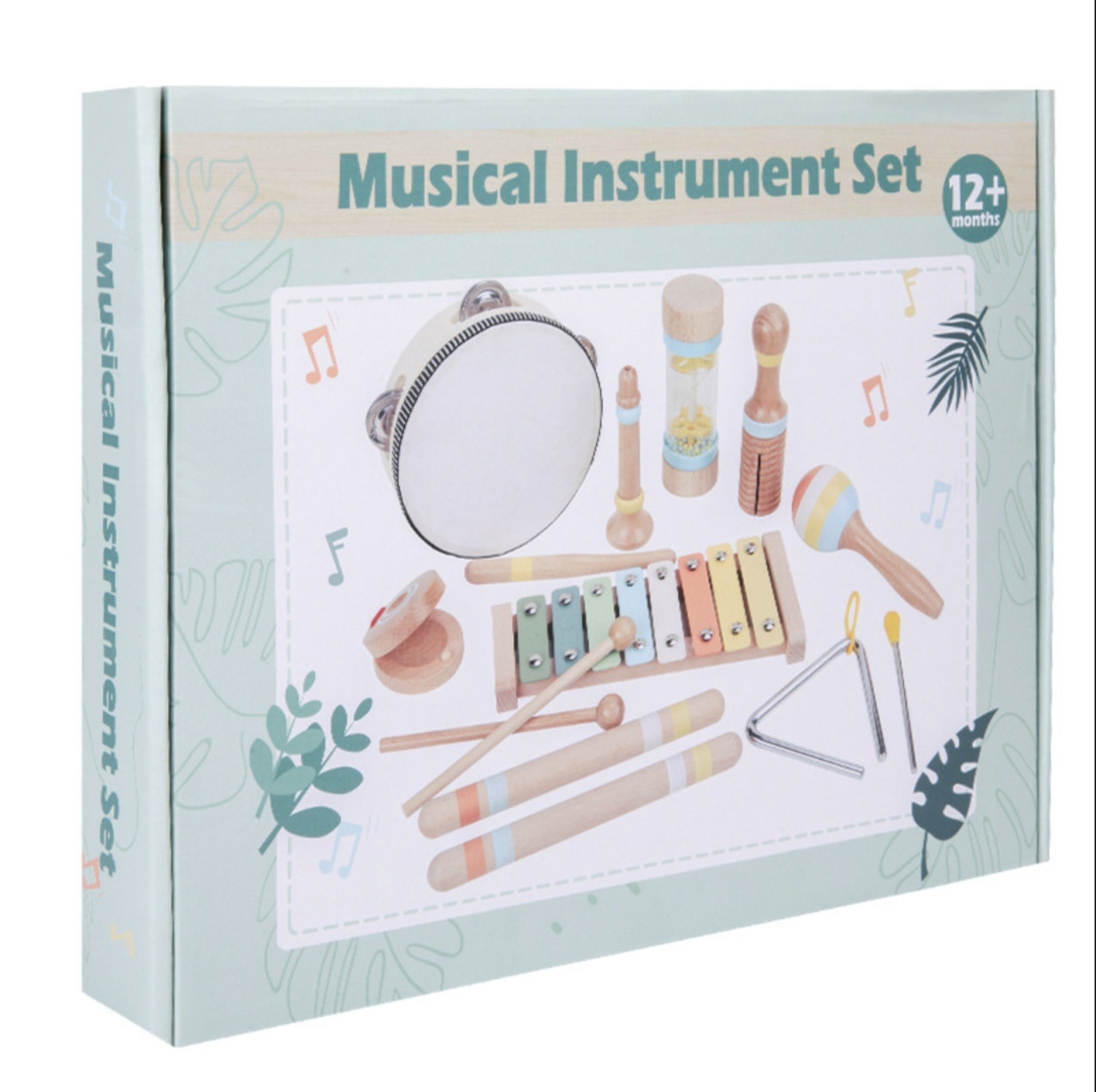 Set Montessori de 9 instrumente muzicale pentru copii, din lemn - 3 | YEO