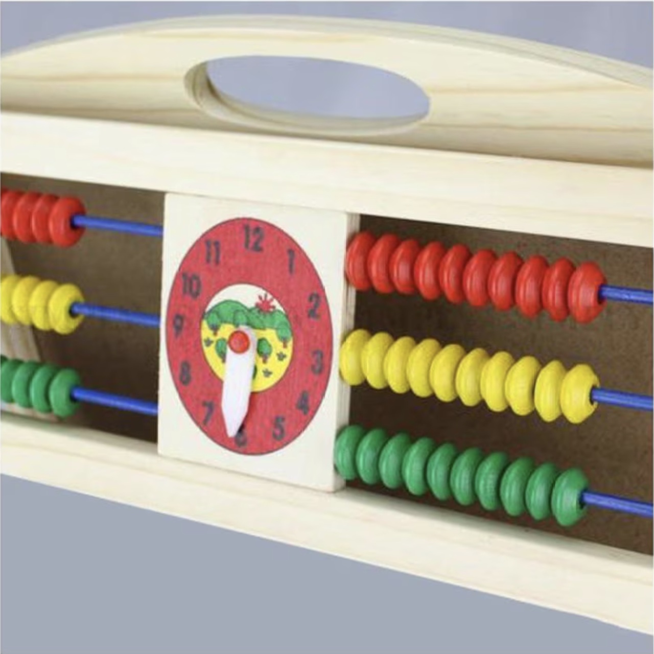 Tabla Sevalet, Cu Doua Fete, cu abac si ceas, Cangur, 90 cm, din lemn - 2 | YEO