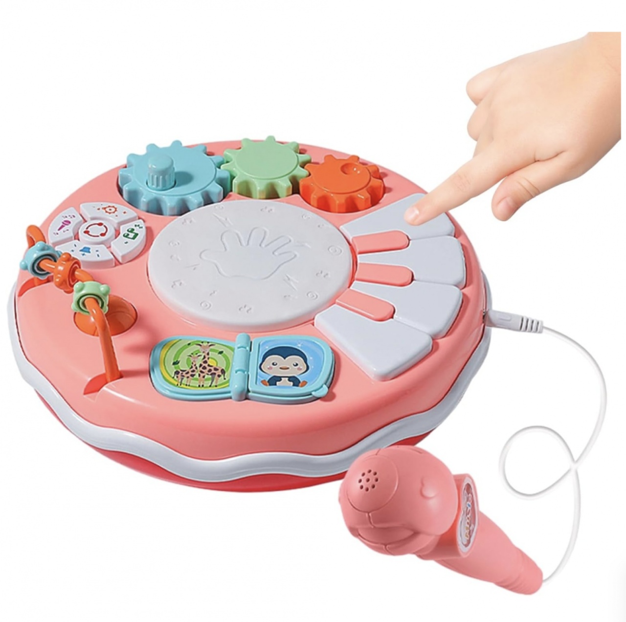 Toba muzicala cu microfon, pian si 5 activitati, roz - 2 | YEO