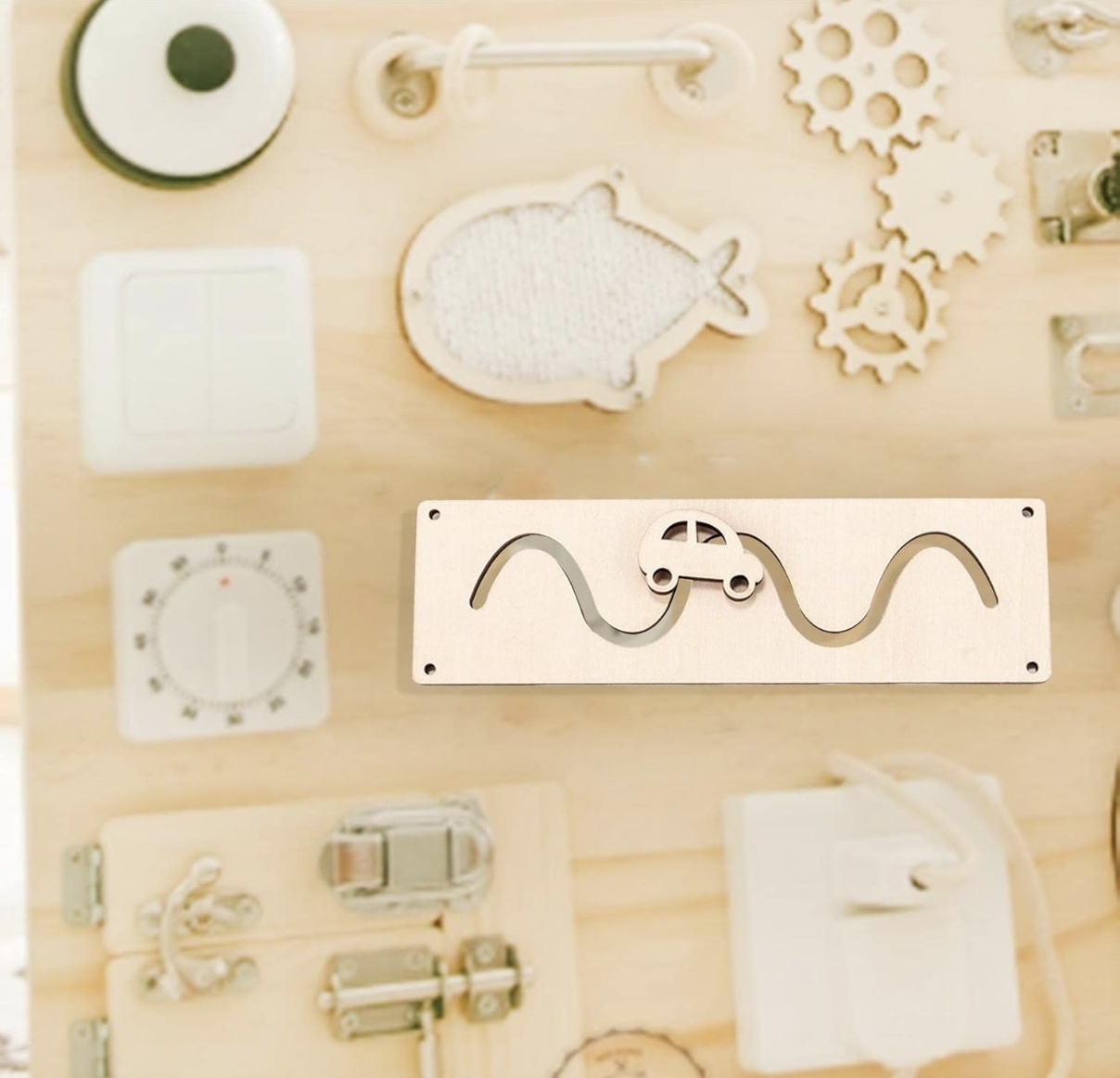 Accesoriu pentru Busy Board Labirint cu masinuta, din lemn - 3 | YEO