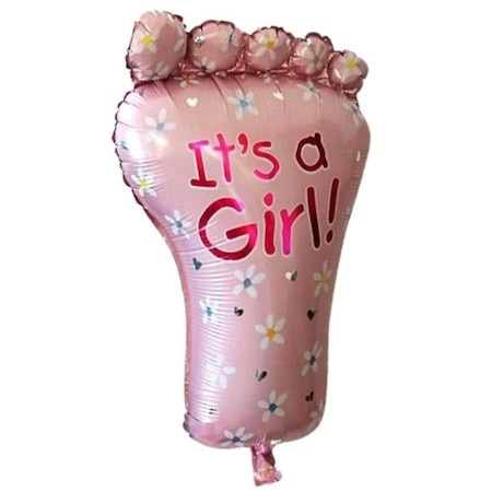 Balon din folie pentru petrecere Piciorus, It\'s a Girl, Roz, 75 cm