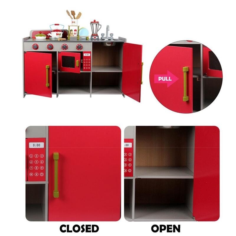 Bucatarie completa din lemn, Red European Kitchen - 3 | YEO