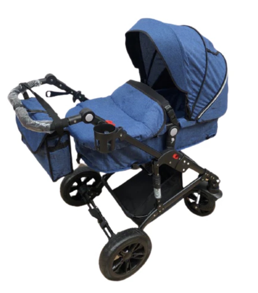 Carucior 2 in 1, reversibil, pliabil, suspensii duble, Teknum 6618, albastru - 2 | YEO