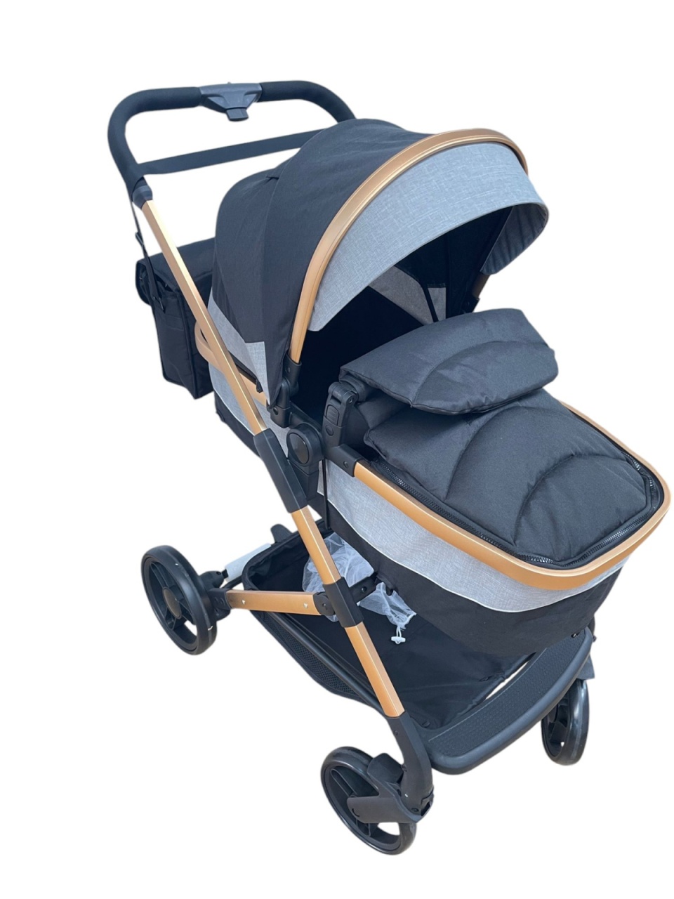 Carucior 2 in 1 transformabil landou-sport, 608 Negru - 1 | YEO