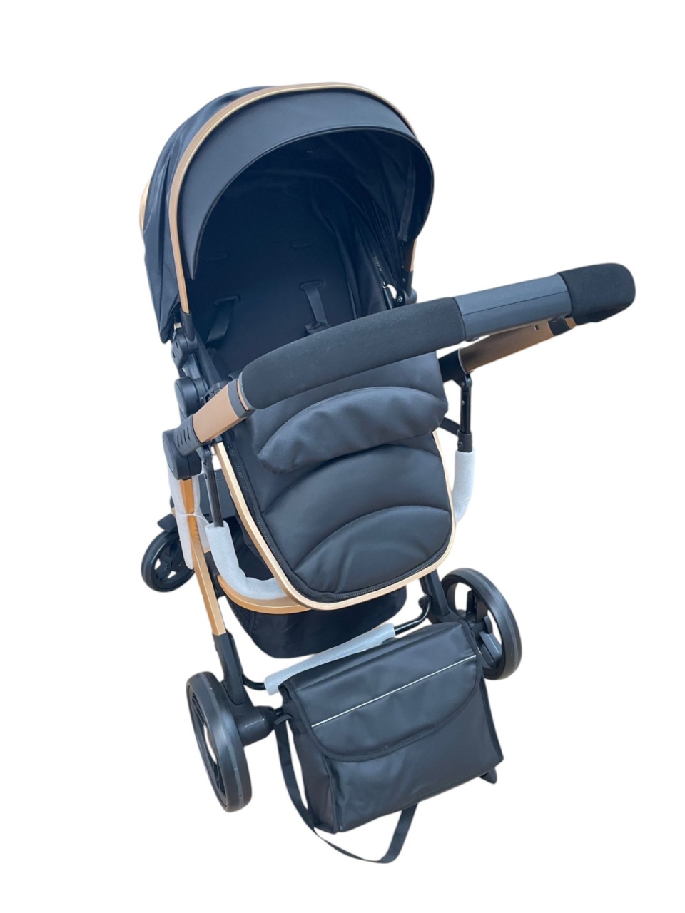 Carucior 2 in 1cu maner reversibil, transformabil landou-sport, 518 Negru - 1 | YEO
