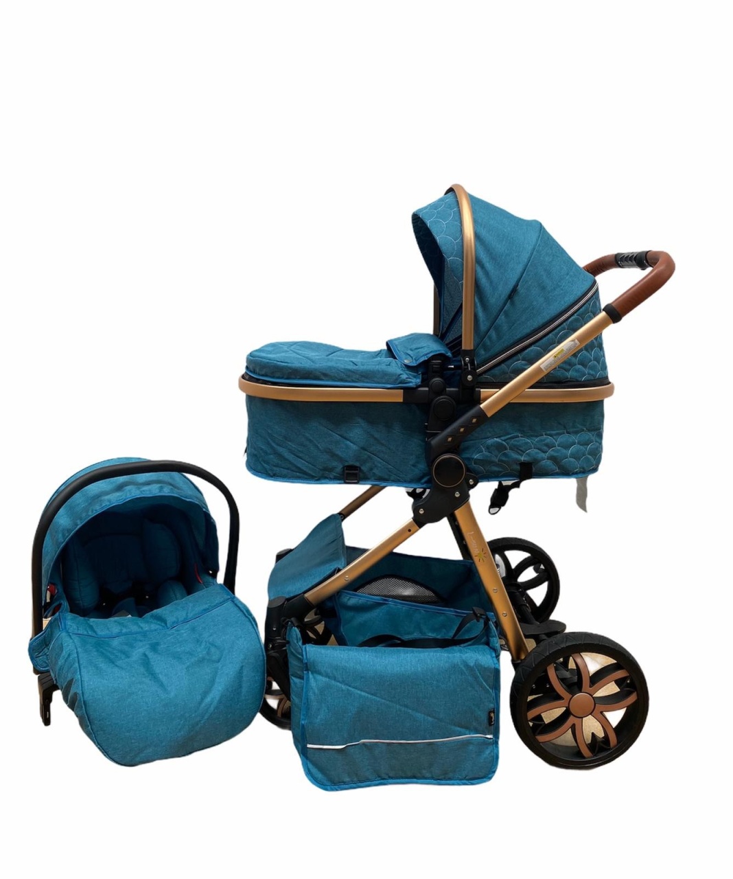 Carucior 3 in 1, cu suspensii, reversibil, T9 - albastru - 3 | YEO