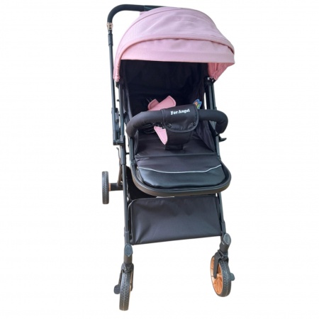 Carucior sport, cu maner reversibil, pliabil si troler, T700 For Angel, Roz cu Negru - 1 | YEO