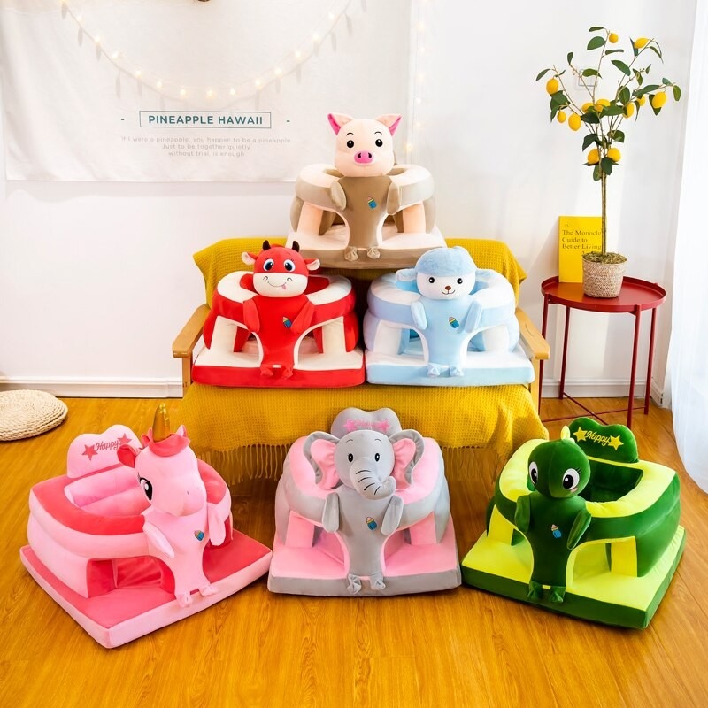 Fotoliu de sustinere bebe, din plus, cu placa de burete - Elefant bleu - 2 | YEO