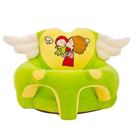 Fotoliu pentru bebe din plus cu spatar si suport de picioare - Ingeras verde - 1 | YEO