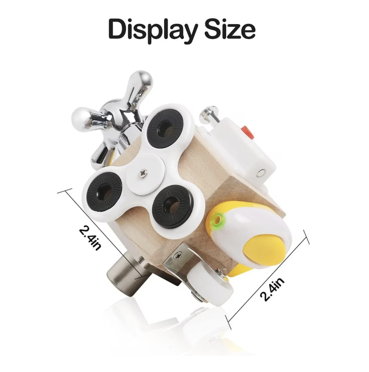 Joc Cub Busy Board cu chei si spinner, multifunctional, 7 in 1 tine-l ocupat - 2 | YEO