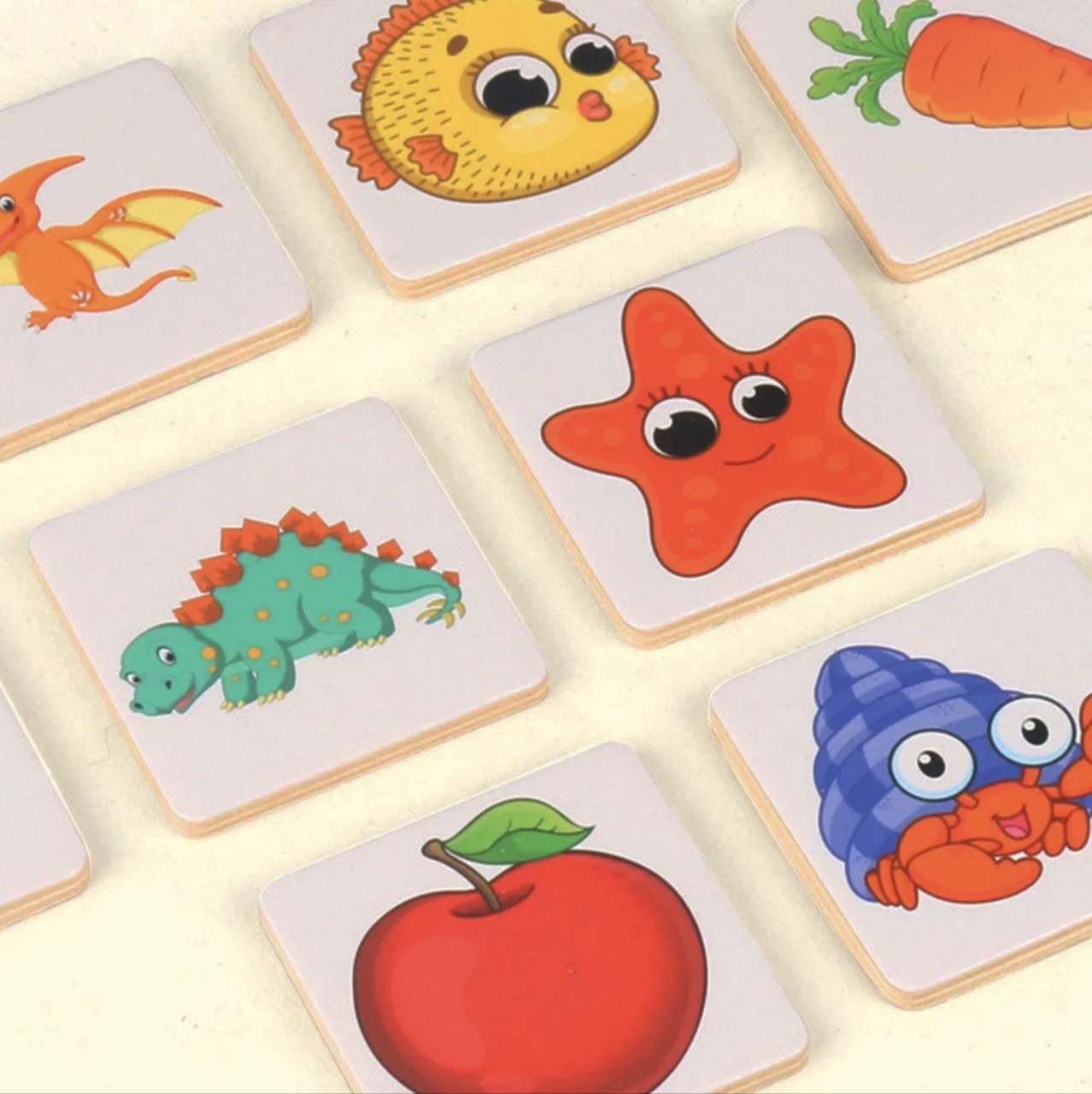 Jocul Umbrelor Puzzle de asociere educativ - Shadow Pairing, din lemn - 3 | YEO