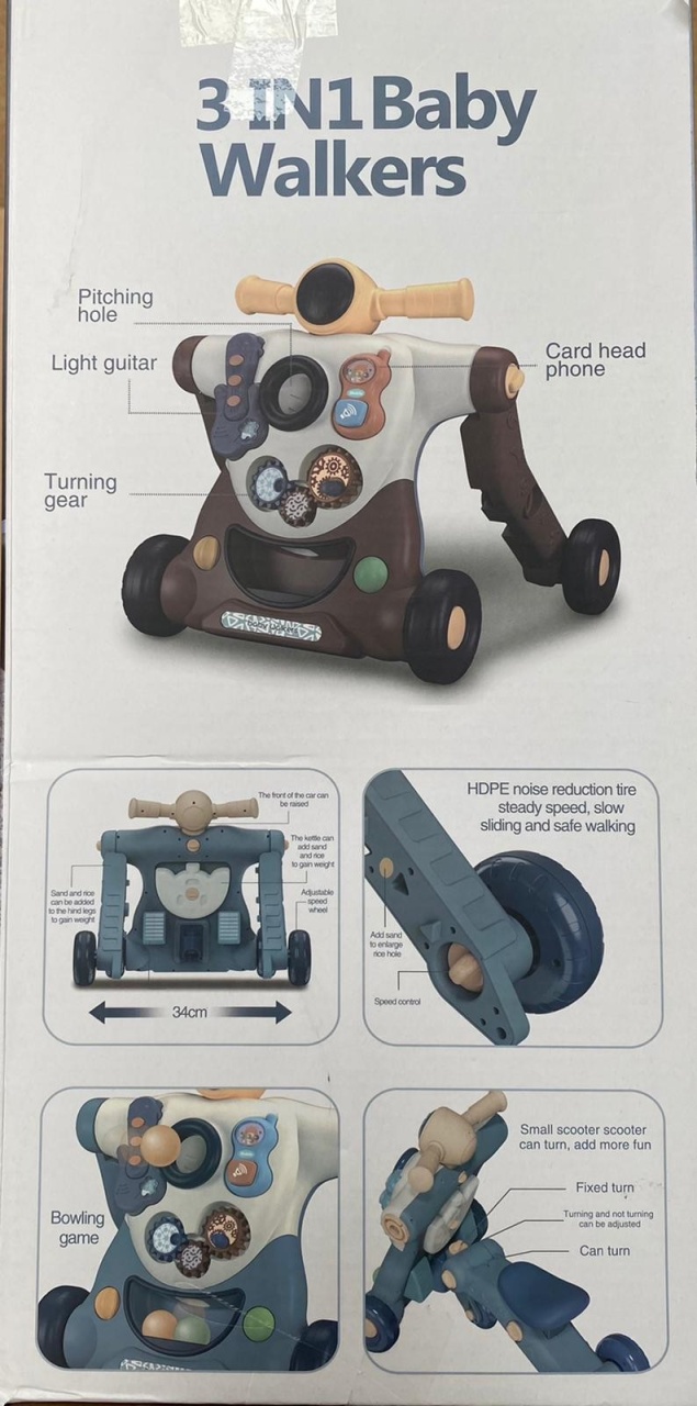 Jucarie 3 in 1 - Antemergator, ride-on si trotineta, P01 - 3 | YEO