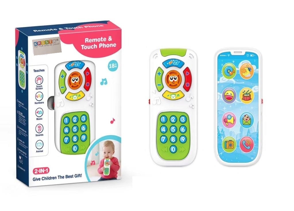 Jucarie interactiva 2 in 1, Telecomanda si Telefon Smartphone - 1 | YEO